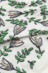 Ivory botanical socks