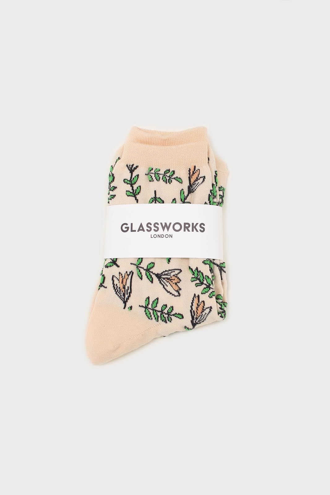 Light beige botanical socks