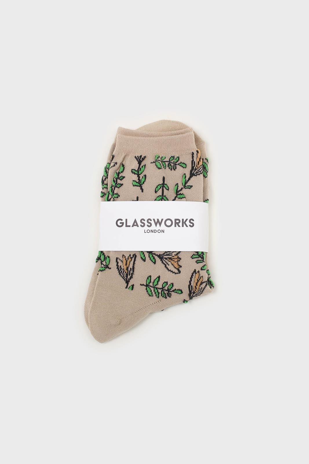 Dark beige botanical socks