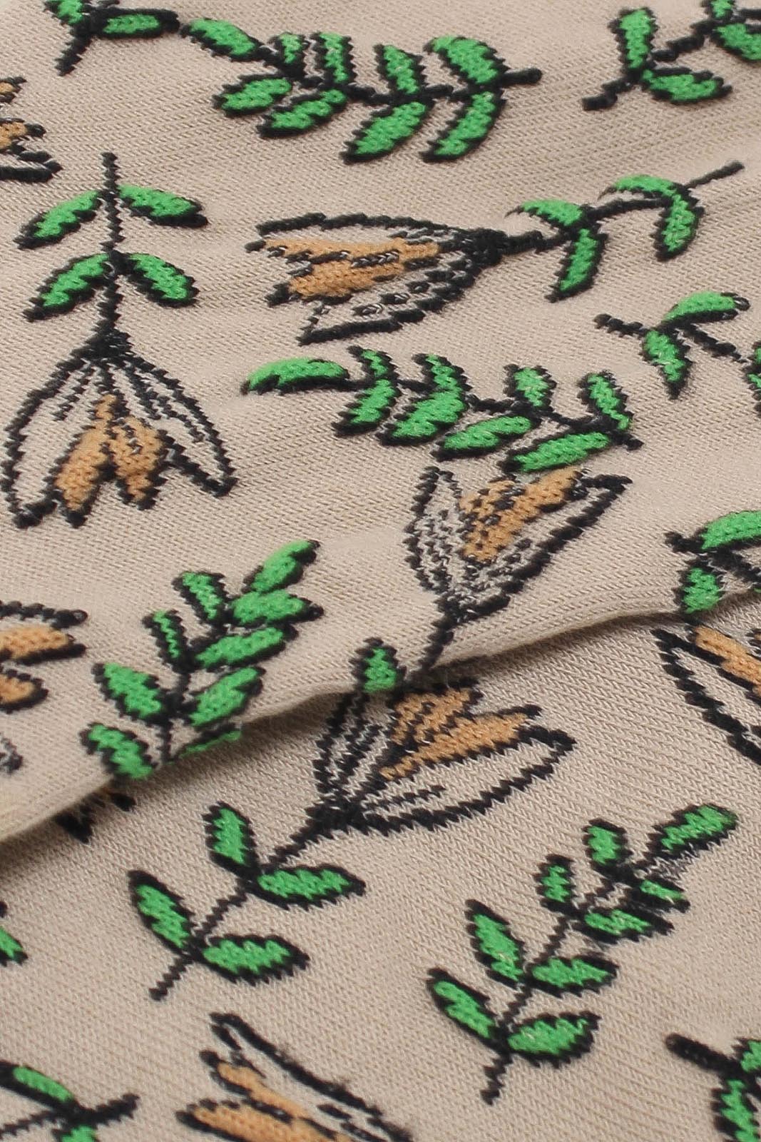 Dark beige botanical socks