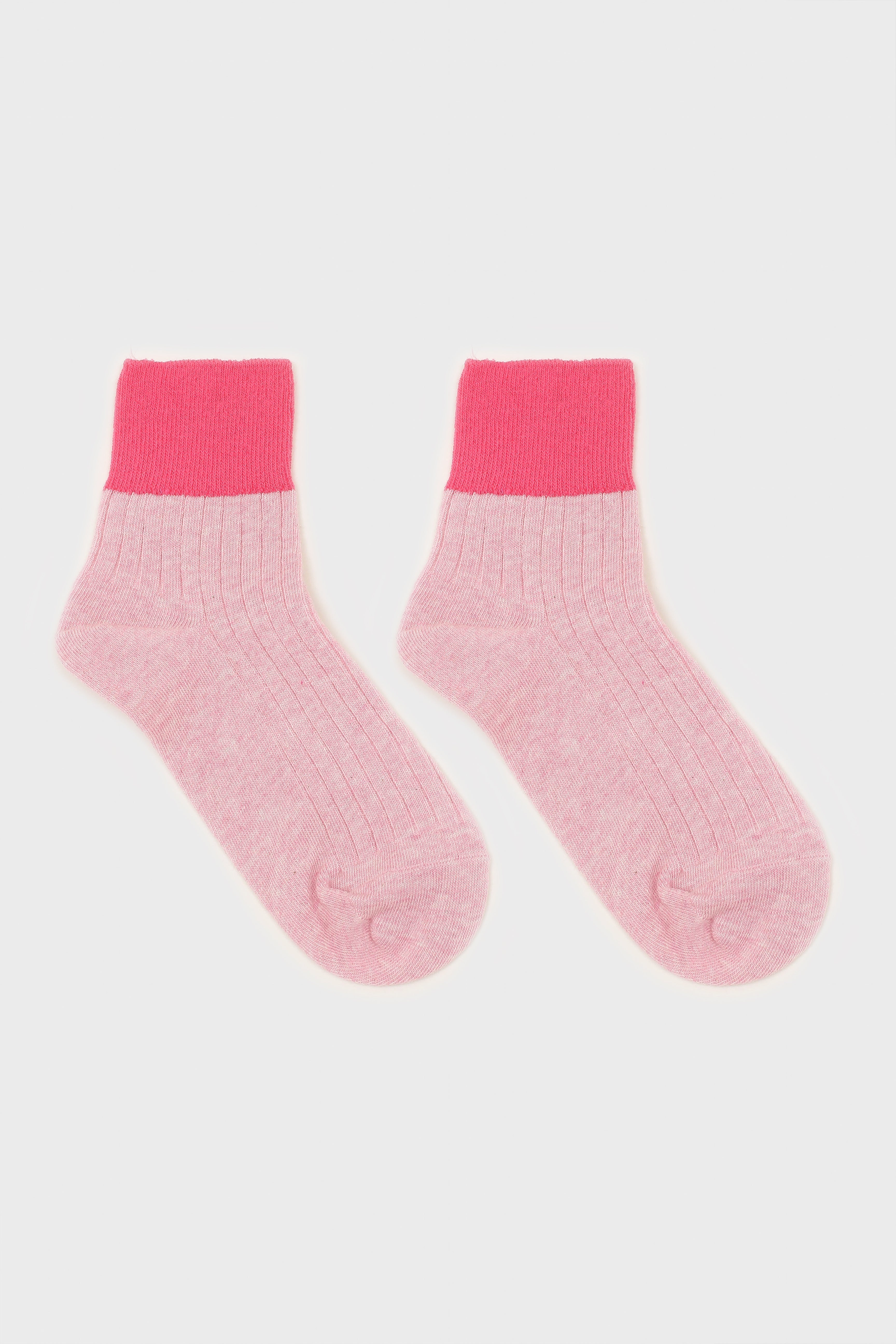 Pink and hot pink candy colourblock socks
