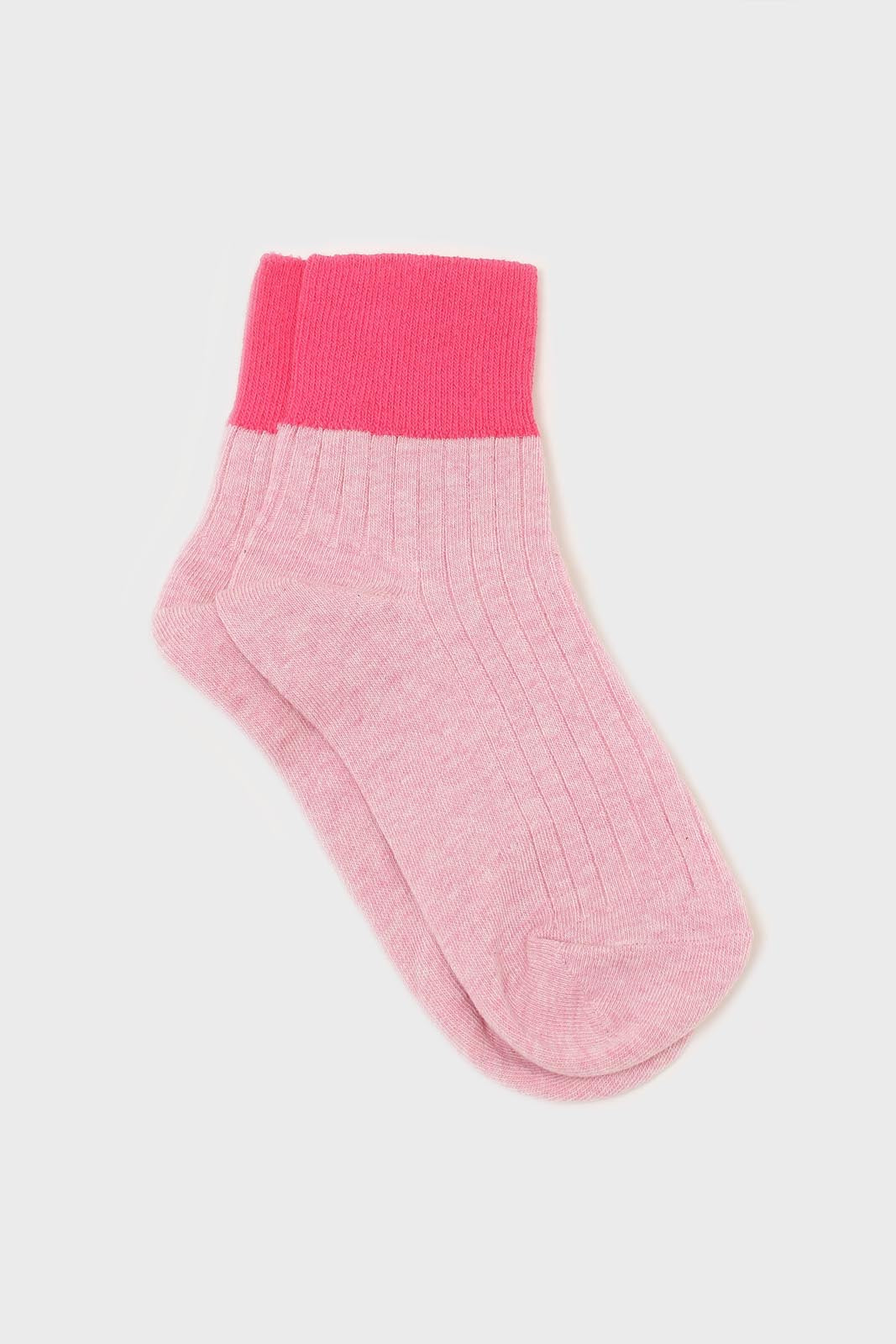 Pink and hot pink candy colourblock socks