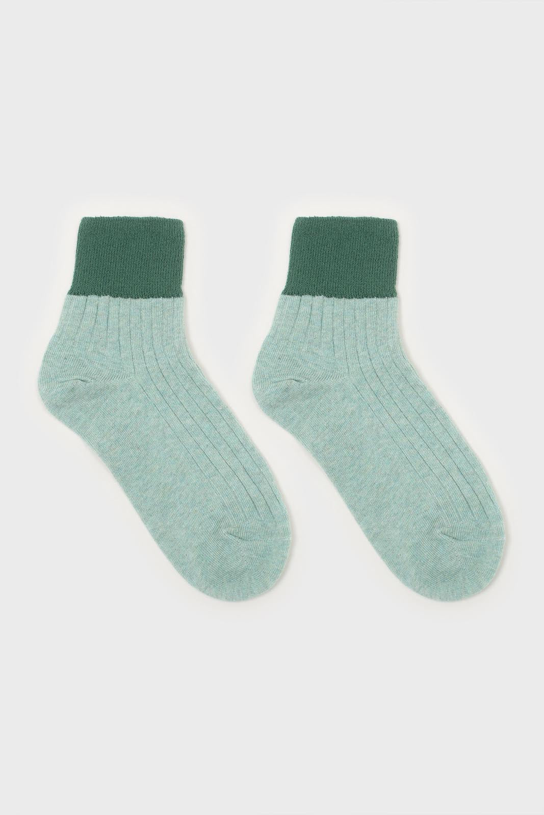Mint and green candy colourblock socks