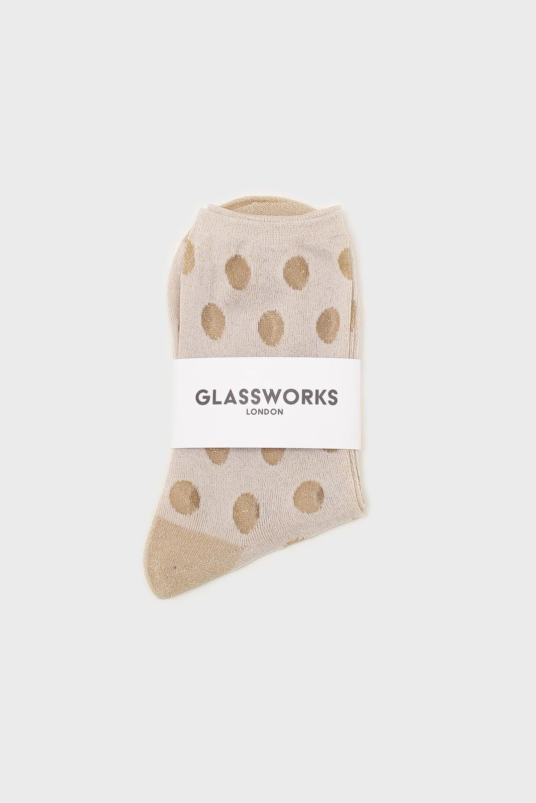 Gold metallic polka dots socks