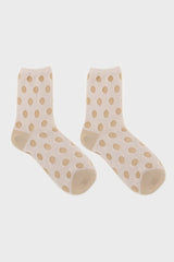 Gold metallic polka dots socks