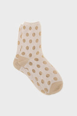 Gold metallic polka dots socks