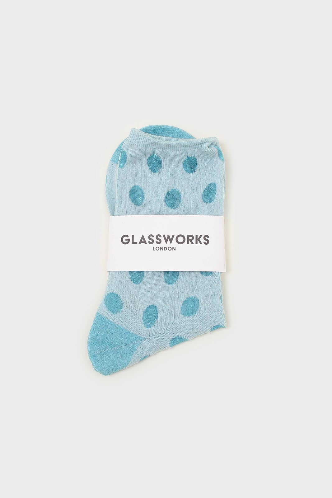 Blue metallic polka dots socks