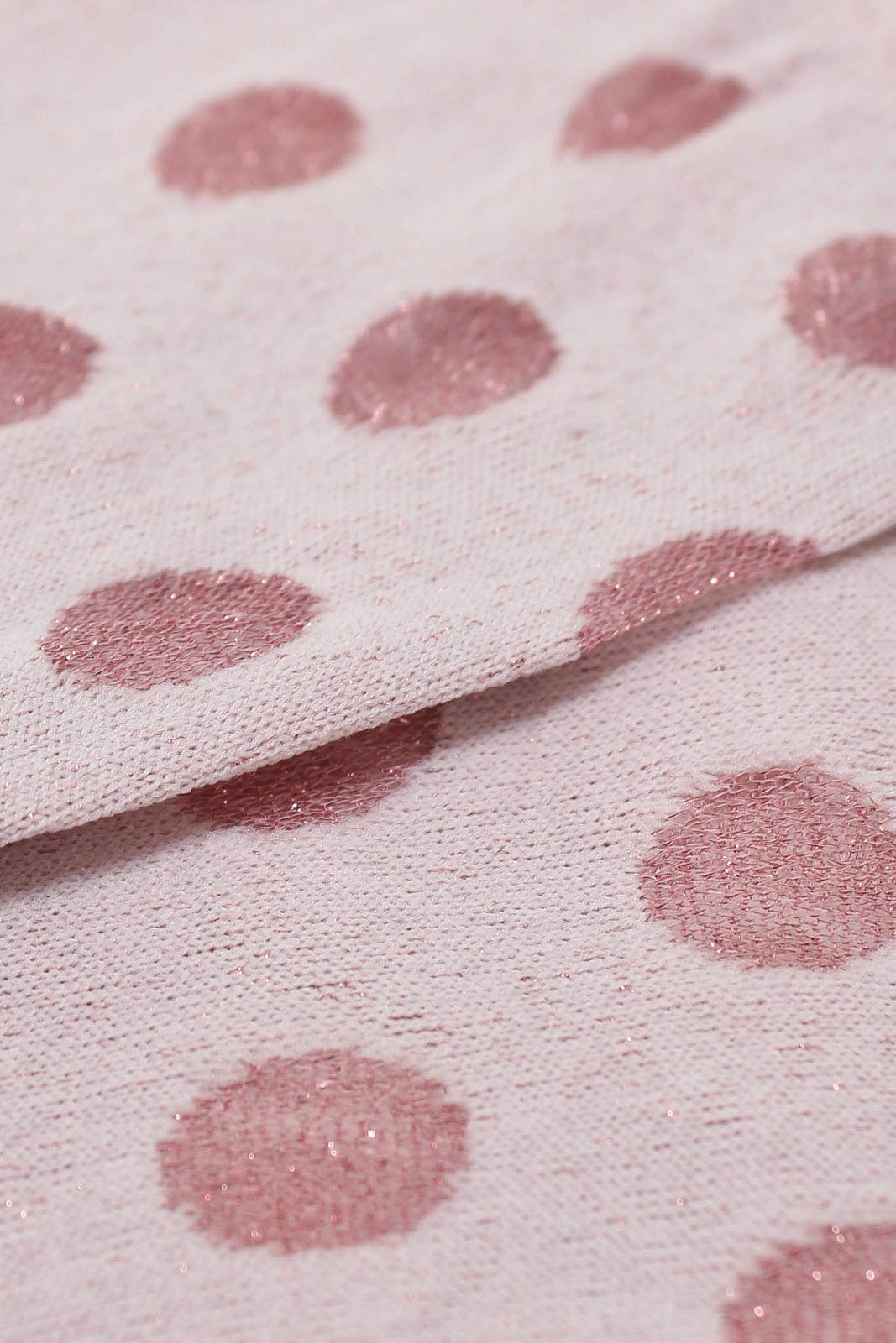 Pink metallic polka dots socks