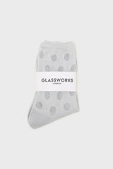 Silver metallic polka dots socks