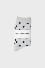 Silver and black metallic polka dot socks