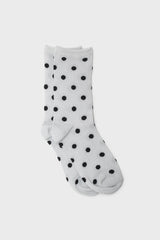 Silver and black metallic polka dot socks