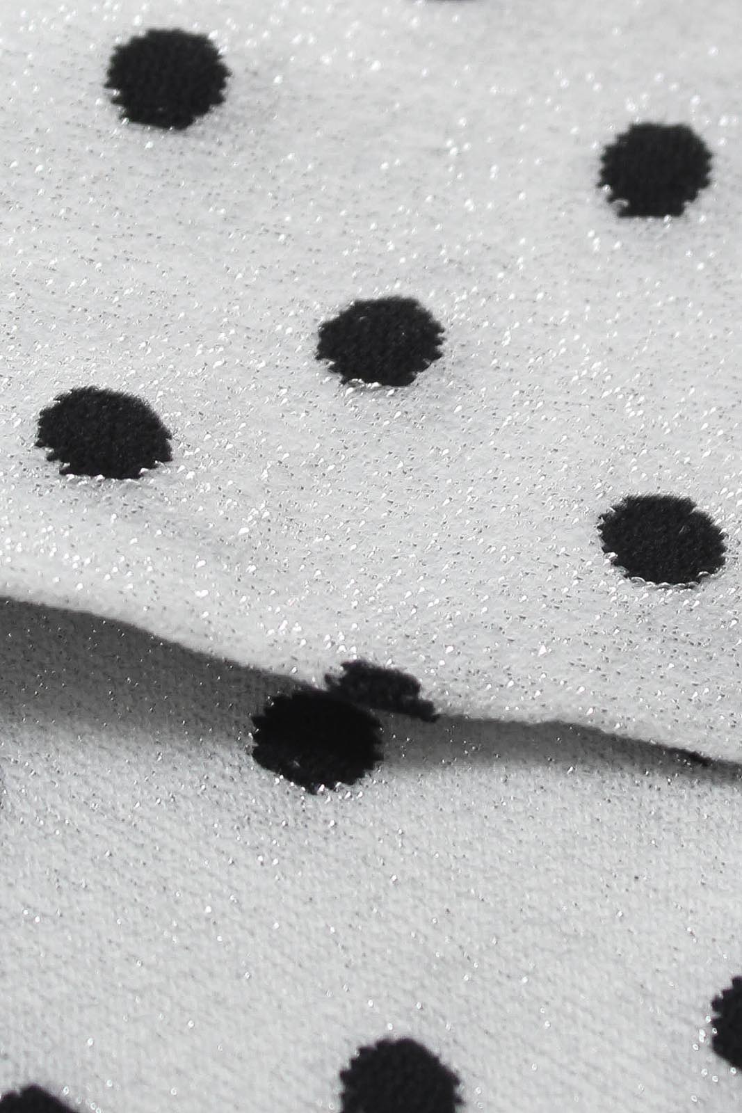Silver and black metallic polka dot socks