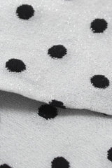 Silver and black metallic polka dot socks
