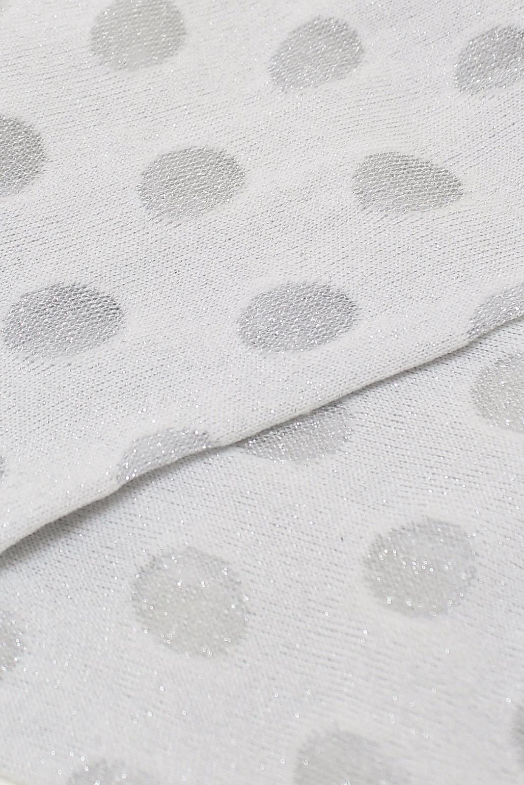 Silver metallic polka dots socks