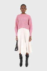 Pink rainbow fleck cropped jumper