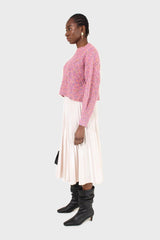 Pink rainbow fleck cropped jumper