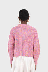 Pink rainbow fleck cropped jumper