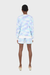 Blue and green tie dye sweatshirt