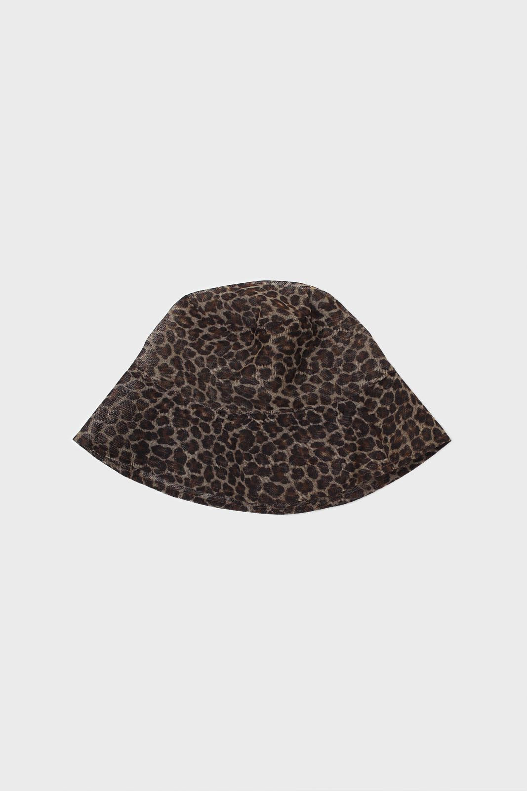 Brown mesh leopard print bucket hat