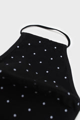 Black and white polka dot face mask