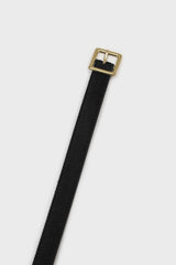 Black horsehair genuine leather thin belt