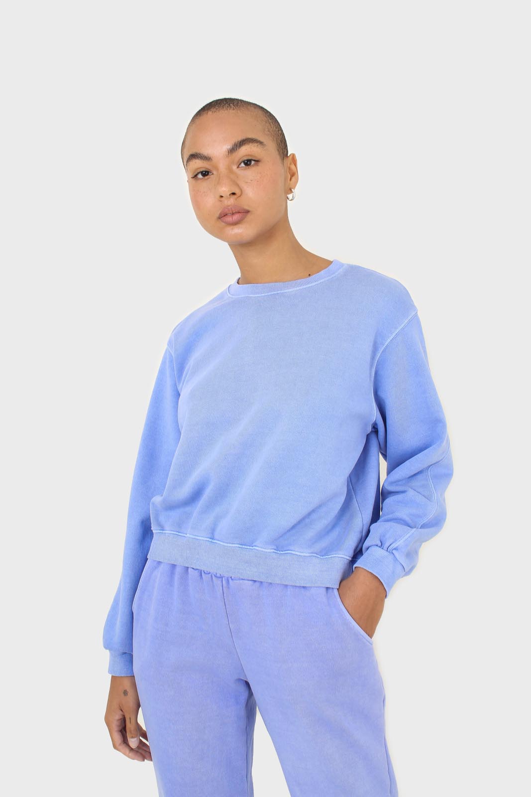 Blue pigment oversized sweatshirt