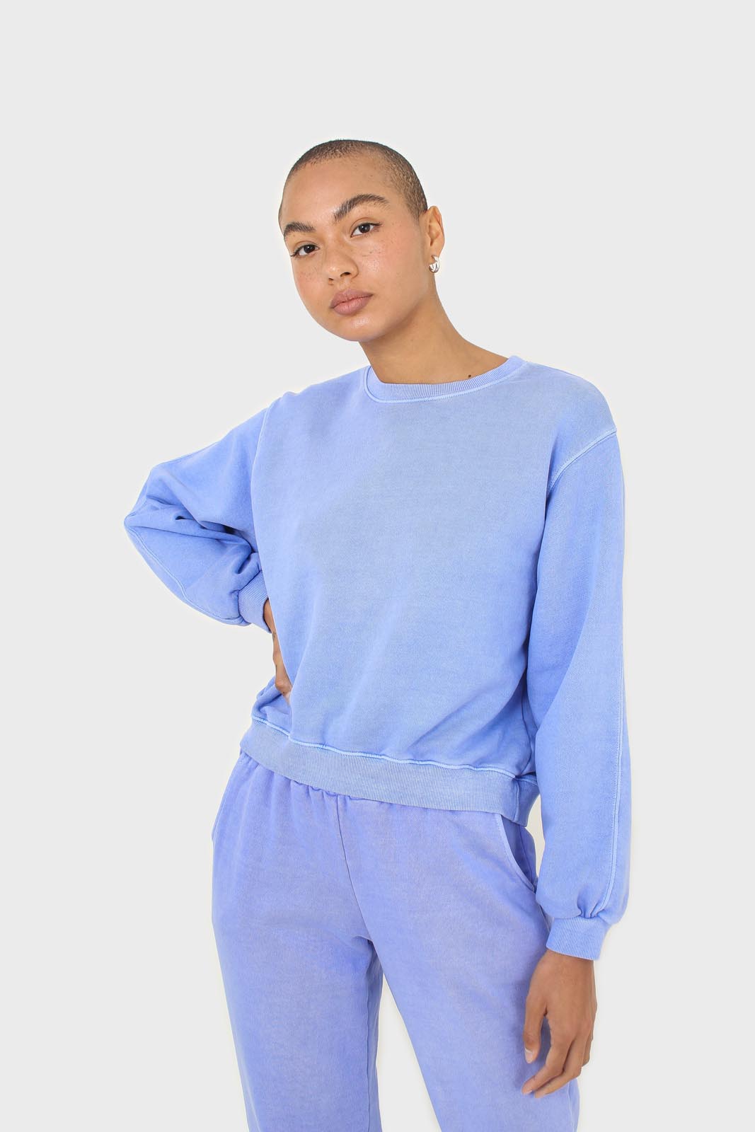 Blue pigment oversized sweatshirt