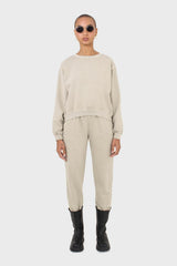 Beige pigment oversized sweatshirt