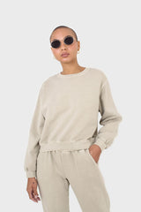 Beige pigment oversized sweatshirt