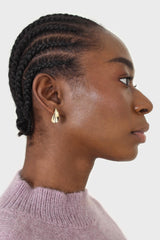 Gold pinched stud earrings