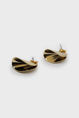 Gold pinched stud earrings