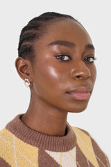 Gold dot pearls earrings