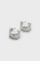 Silver rough texture earrings