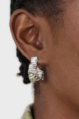 Silver rough texture earrings