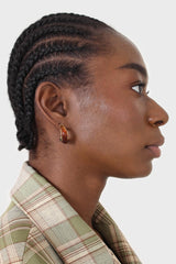 Gold and tortoise stud hoop earrings