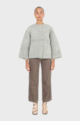 Mint oversized pocket teddy jacket