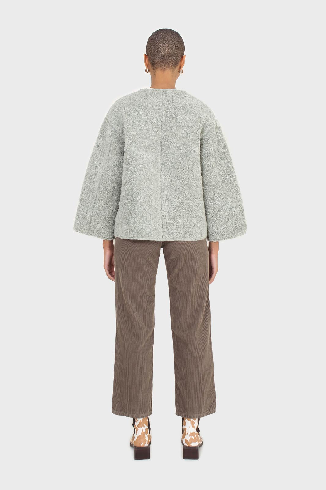 Mint oversized pocket teddy jacket