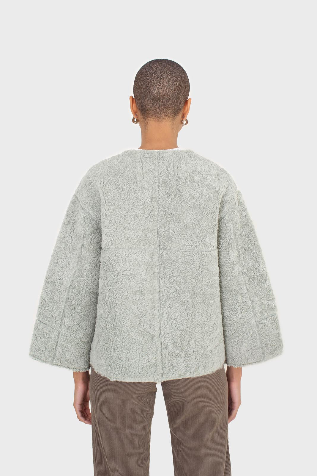 Mint oversized pocket teddy jacket