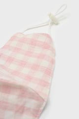 Pink gingham face mask