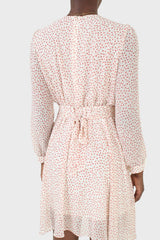 Ivory and red tiny flower print dress