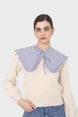 Navy and white striped detachable collar
