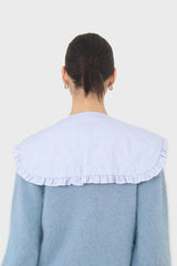 Blue and white striped detachable collar