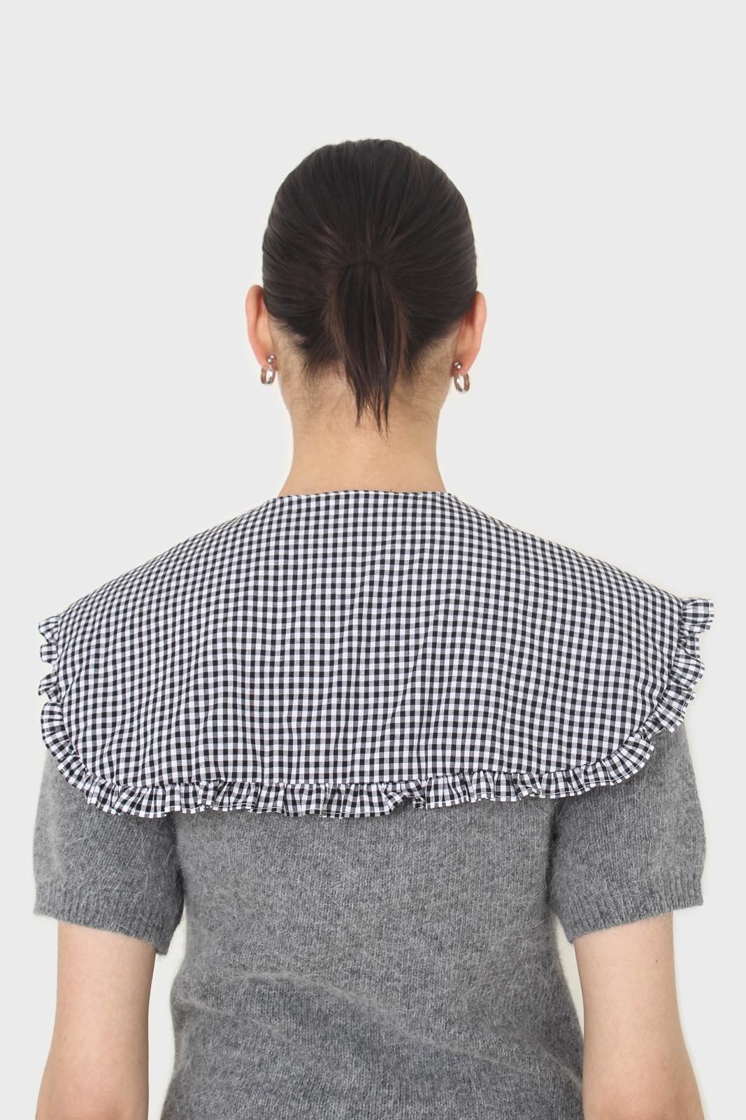 Black and white gingham detachable collar