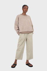 Brown and ivory herringbone jumper