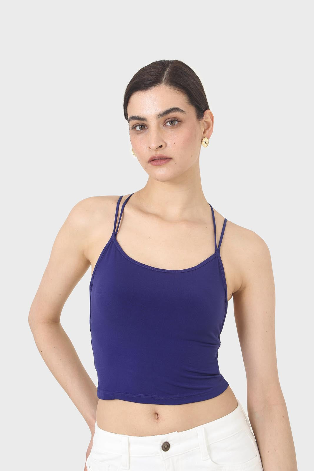 Cobalt blue strap back top