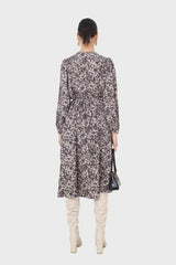 Grey and ivory dapple print maxi dress