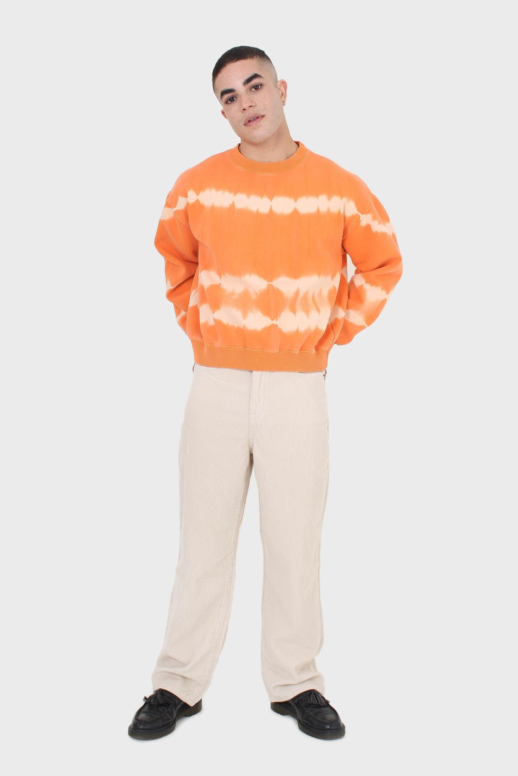 Orange tie dye crewneck sweatshirt