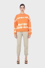 Orange tie dye crewneck sweatshirt