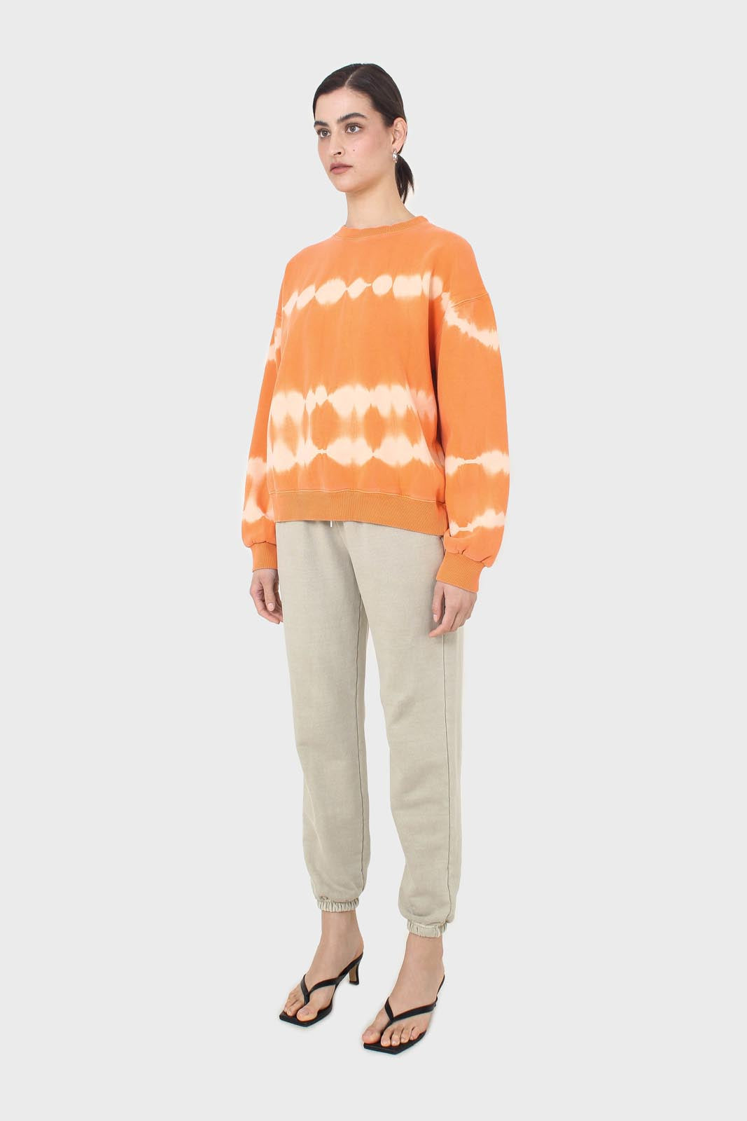 Orange tie dye crewneck sweatshirt