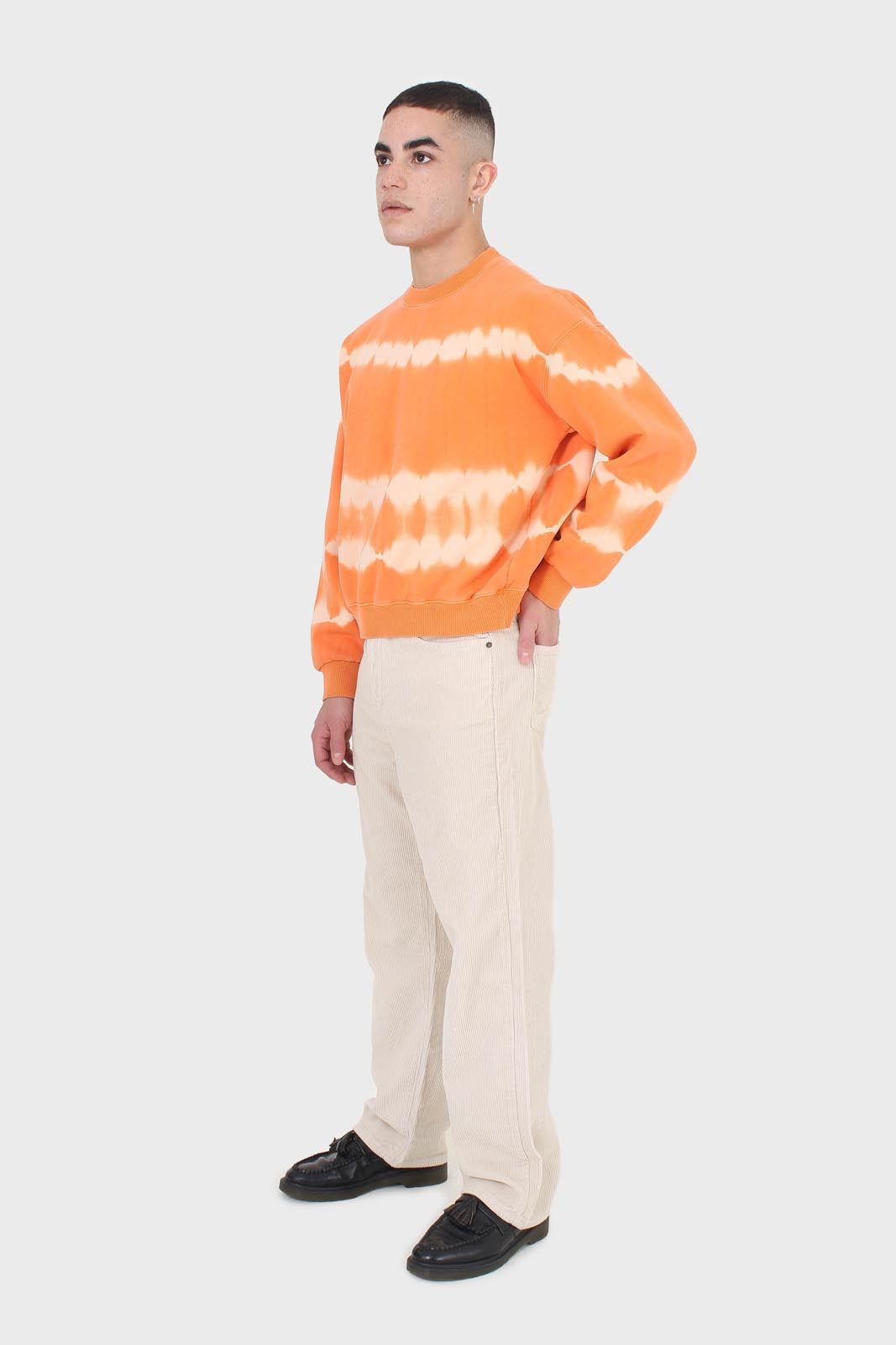 Orange tie dye crewneck sweatshirt